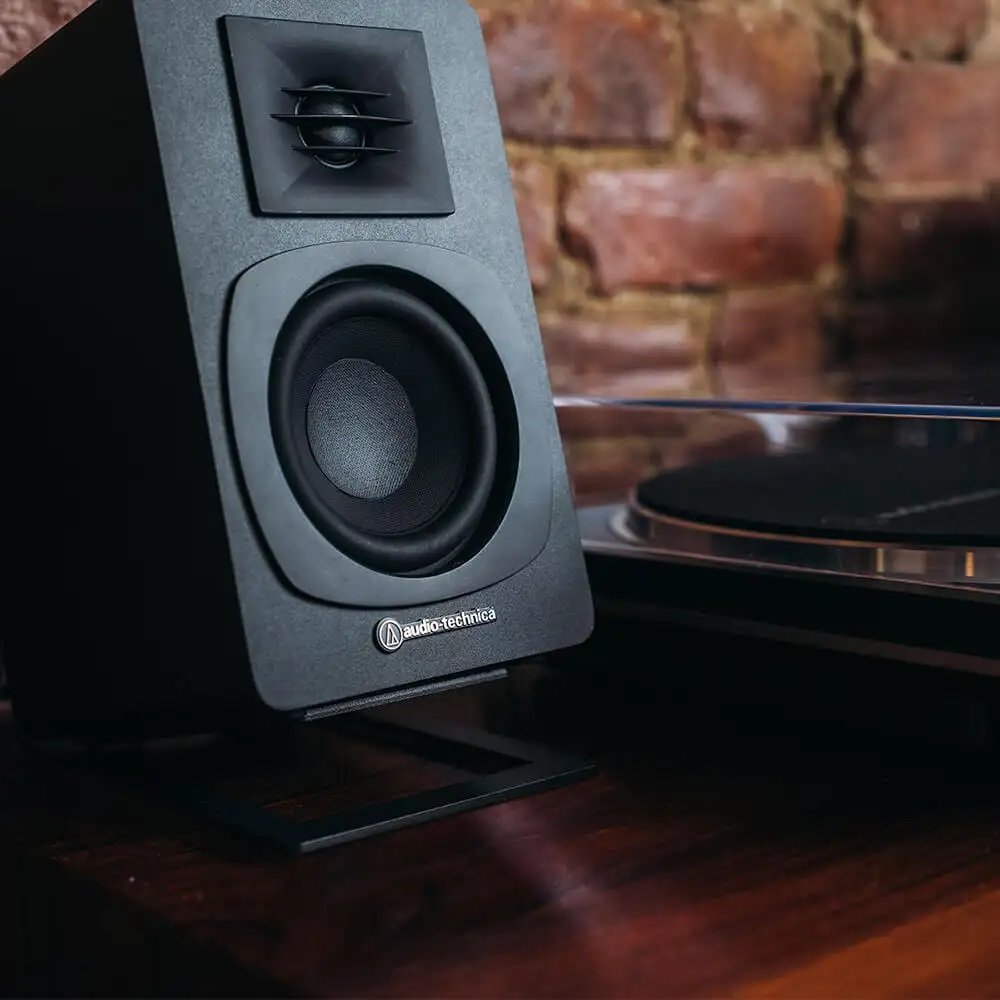 audio technica at sp3x turntable bookshelf speakers black 5